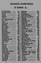 ORAN ET DES DISTANCES DE VILLAGES ET VILLES